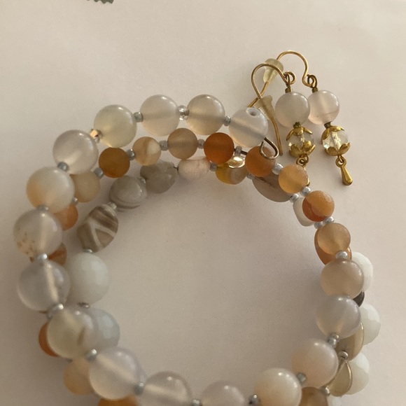 Agate bracelet& earring set - Picture 5 of 12